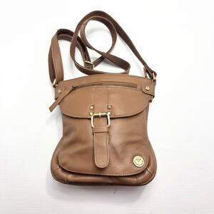 Leder Buck Crossbody Bag Womens Brown Genuine Leather Adjustable Strap Handbag